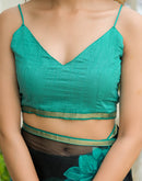 Black Chiffon Printed Saree