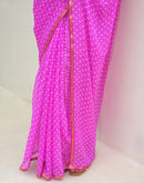 Pink Chiffon Printed Saree