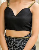 Black Chiffon Printed Saree