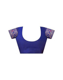 Navy Blue Silk Woven Banarasi Saree