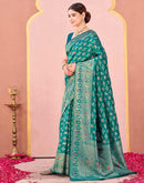 Teal Green Silk Woven Banarasi Saree