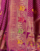 Dark Rani Pink Silk Woven Banarasi Saree