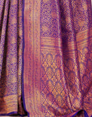Dark Purple Silk Woven Banarasi Saree