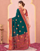Rama Green Silk Woven Saree