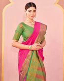 Rani Pink Silk Woven Saree