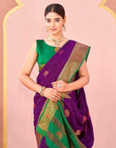 Dark Purple Silk Woven Saree