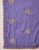 Lavender Shimmer Embroidery Saree