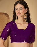 Dusty Pink Shimmer Embroidery Saree
