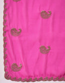 Dusty Pink Shimmer Embroidery Saree