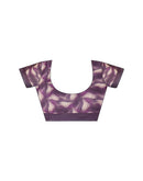 Lavender Satin Printed Saree