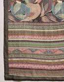 Olive Green Georgette Printed Saree