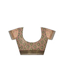Olive Green Georgette Printed Saree