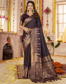 Wine Silk Woven Banarasi Saree