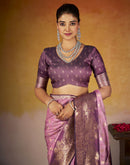 Royal Purple Silk Woven Banarasi Saree
