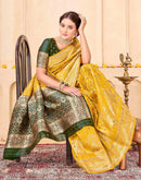 Yellow Silk Woven Banarasi Saree