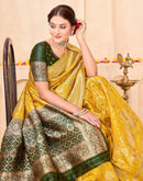 Yellow Silk Woven Banarasi Saree