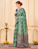 Teal Green Silk Woven Banarasi Saree
