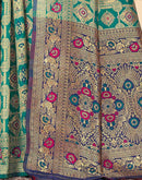 Teal Green Silk Woven Banarasi Saree