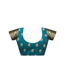 Rama Blue Silk Woven Banarasi Saree