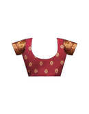 Maroon Silk Woven Banarasi Saree