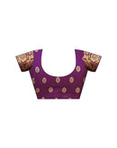 Dark Purple Silk Woven Banarasi Saree