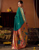 Teal Green Silk Paithani Chaturthi Saree