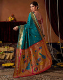 Rama Blue Silk Paithani Chaturthi Saree