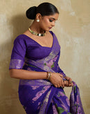 Violet Georgette Floral Printed Saree