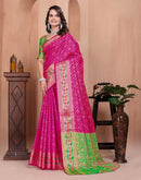 Rani Pink Silk Woven Patola Saree