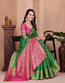 Green Silk Woven Patola Saree
