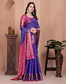 Dark Purple Silk Woven Patola Saree