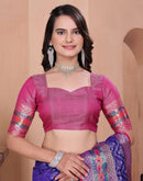 Dark Purple Silk Woven Patola Saree