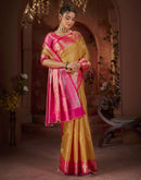 Yellow Silk Woven Banarasi Saree