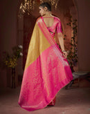 Yellow Silk Woven Banarasi Saree