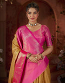 Yellow Silk Woven Banarasi Saree