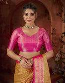 Yellow Silk Woven Banarasi Saree