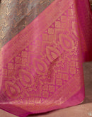 Grey Silk Woven Banarasi Saree