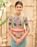 Light Rama Blue Silk Woven Paithani Saree