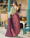 Tea Green Silk Woven Saree