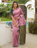 Mauve Silk Woven Saree