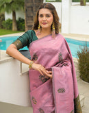 Mauve Silk Woven Saree