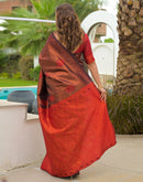 Wine Silk Woven Saree