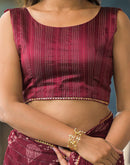 Maroon Georgette Printed Bandhani Saree