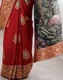 Red Silk Woven Saree