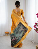 Yellow Silk Woven Saree