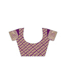 Dark Purple Silk Woven Saree