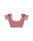 Dark Pink Silk Woven Saree