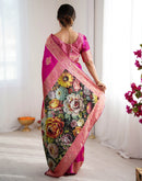 Pink Silk Woven Saree