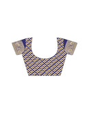 Navy Blue Silk Woven Saree