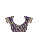 Navy Blue Silk Woven Saree